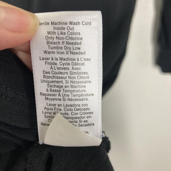 Nation LTD Lisa Dress Small Jet Black Mock Neck Long Sleeve Cotton Button Hem - Picture 16 of 16